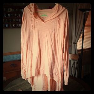 Earth Yoga hi/lo peach lightweight hoodie